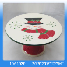 Lovely ceramic snowman cake stand for 2016 Christmas gift